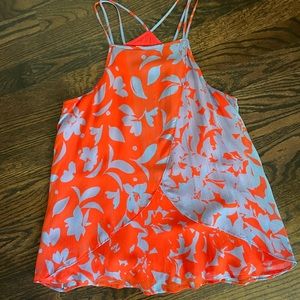 Anthropologie- Maeve- Red and blue strappy tank top